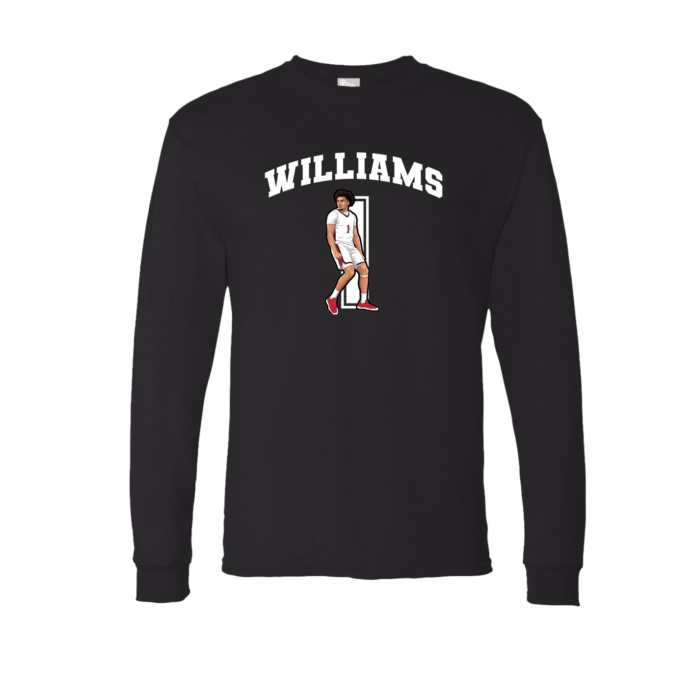 Long Sleeve Tee — Number in Black