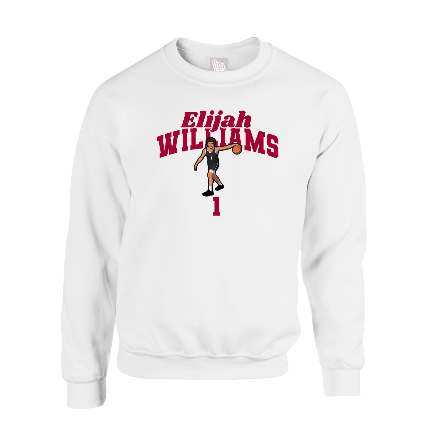 Fleece Crew — Signature Arch in White