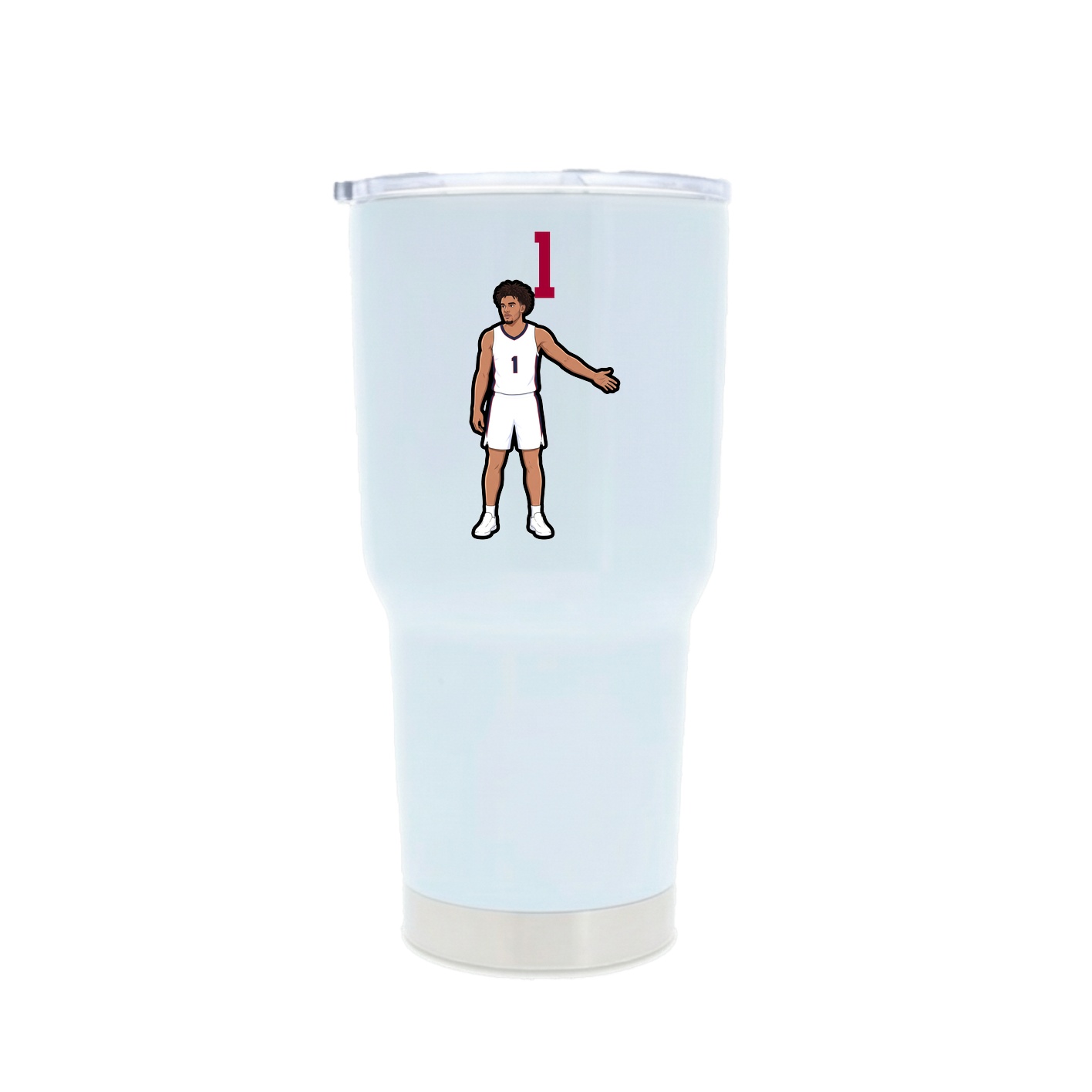 30oz Stainless Steel Tumbler — Number Top in White