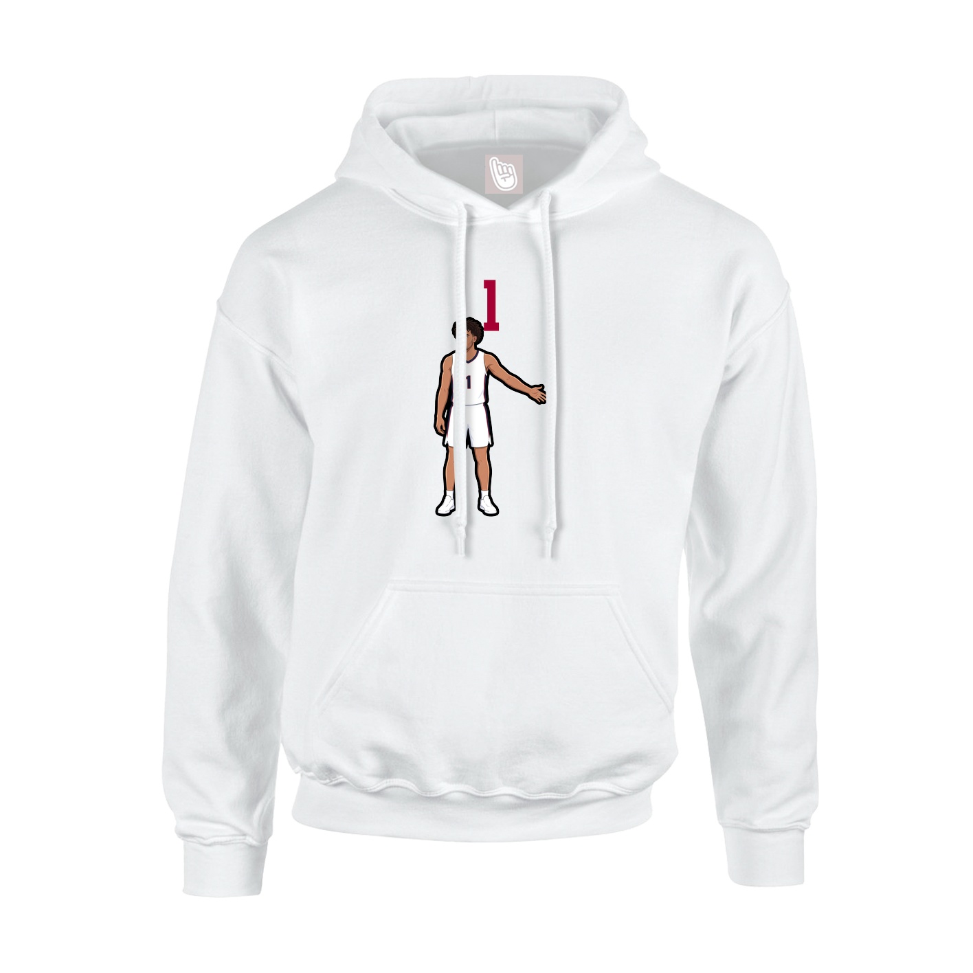 Youth Hoodie — Number Top in White