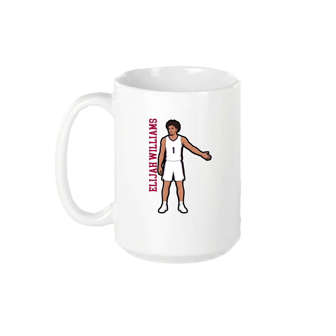 15oz Coffee Mug — Name Vertical in White
