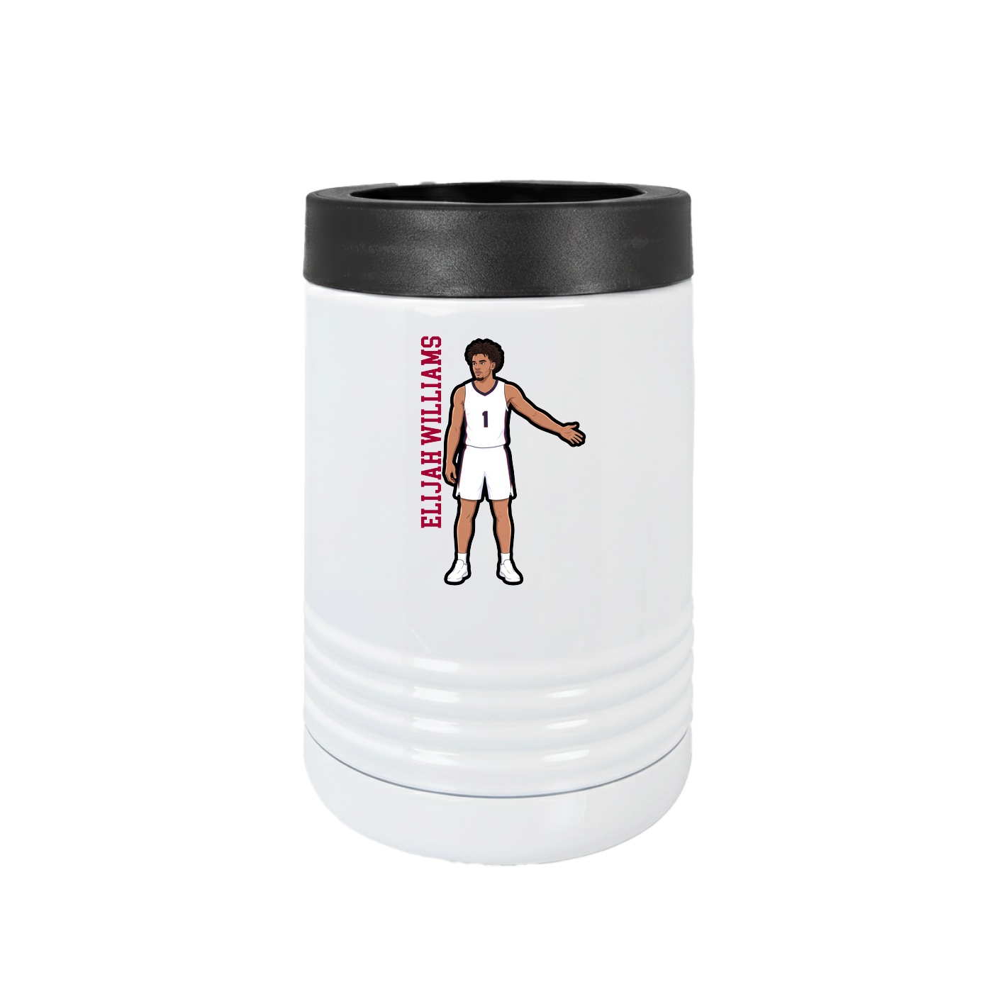 Beverage Holder — Name Vertical in White