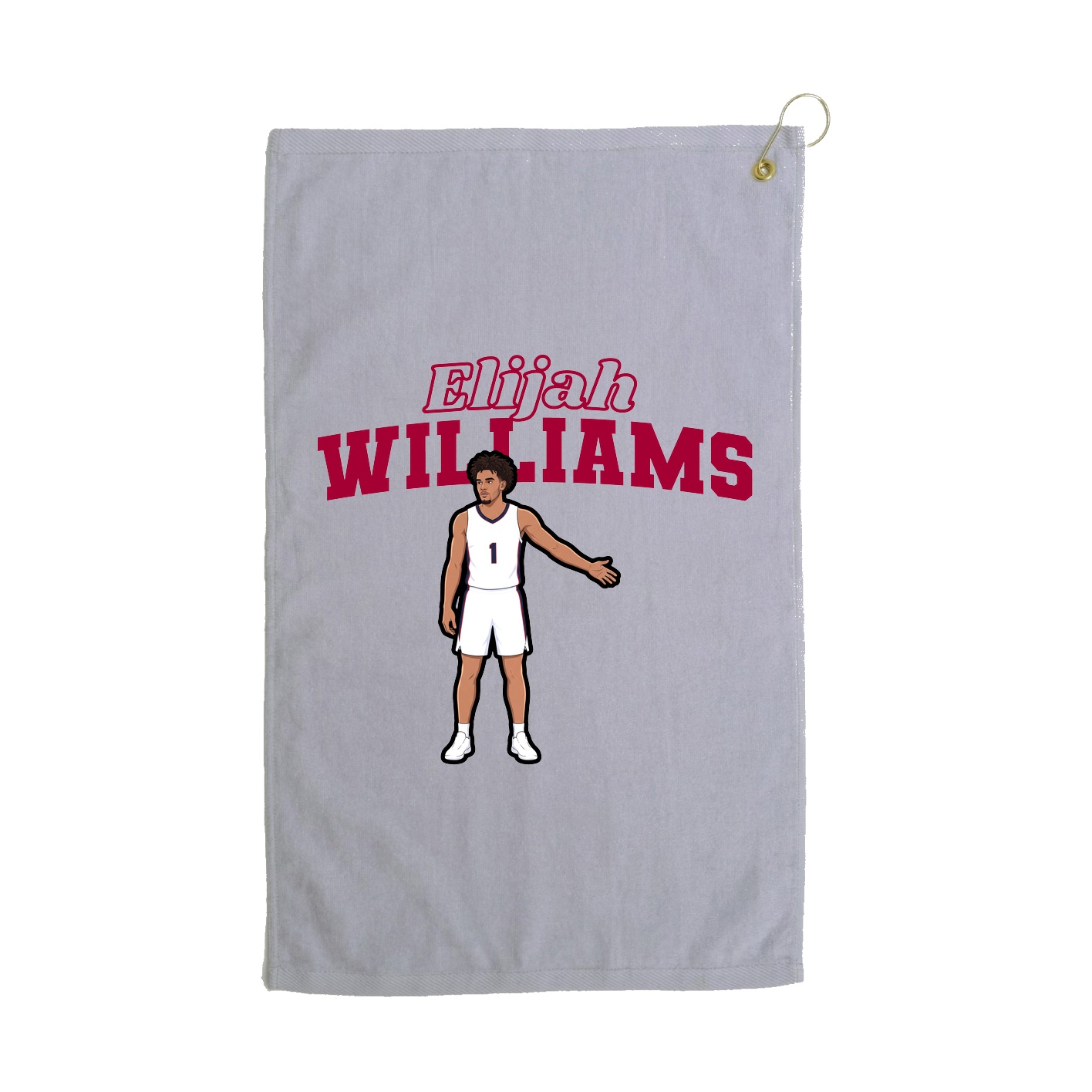 Golf Towel — Name Arch in Grey