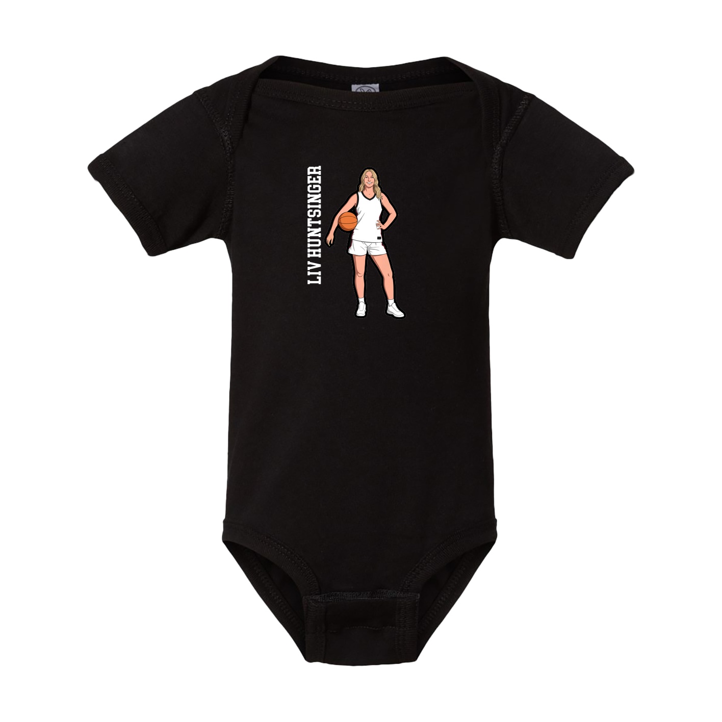 Baby Onesie — Name Vertical in Black