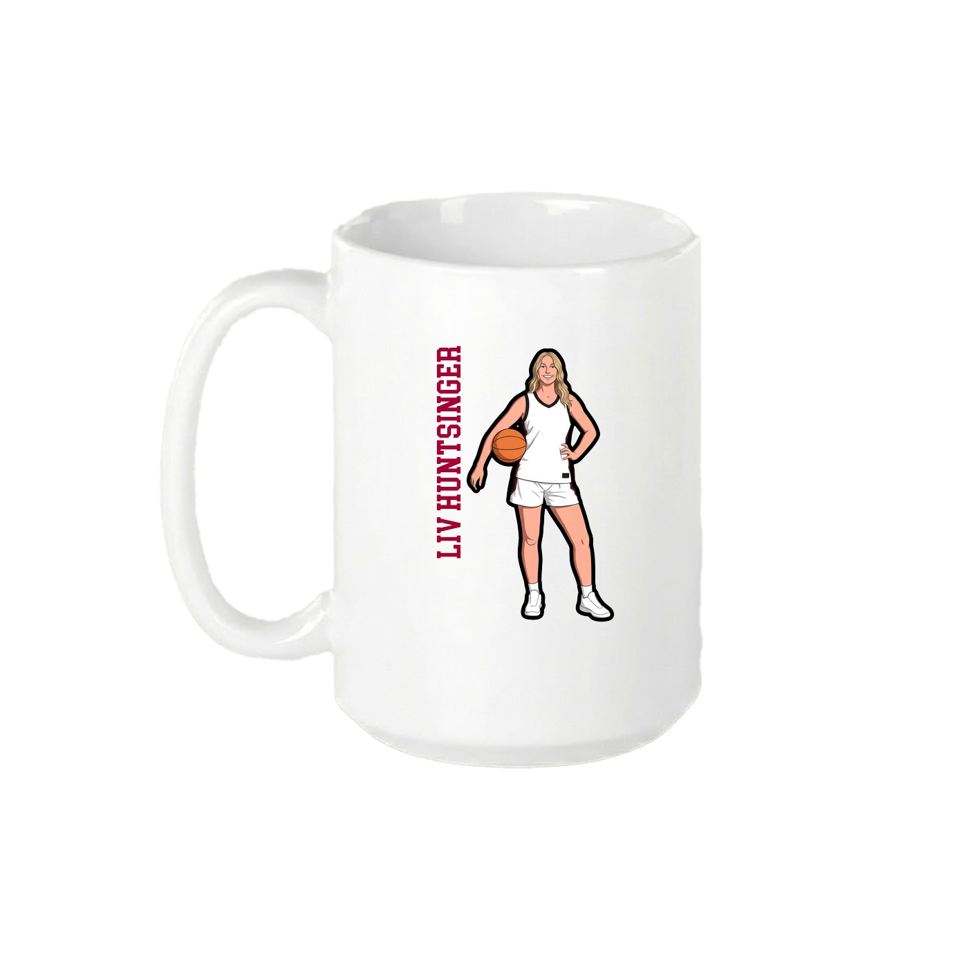 15oz Coffee Mug — Name Vertical in White
