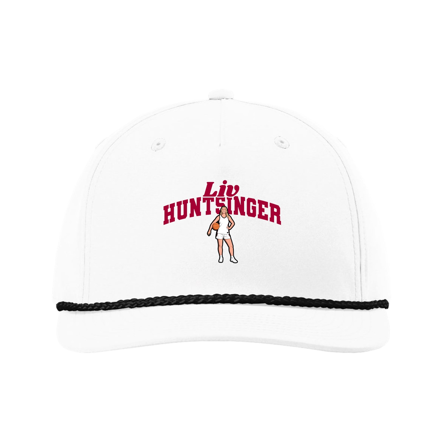 Five-Panel Classic Rope Cap — Signature Arch in White