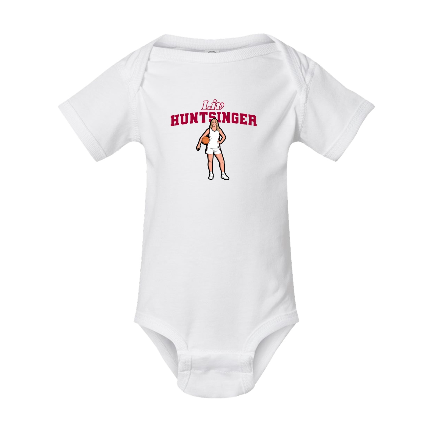 Baby Onesie — Name Arch in White