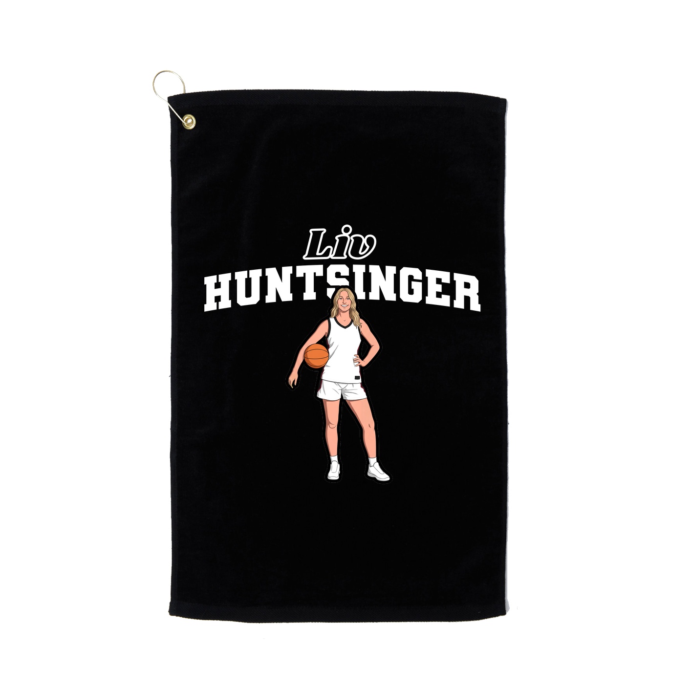 Golf Towel — Name Arch in Black