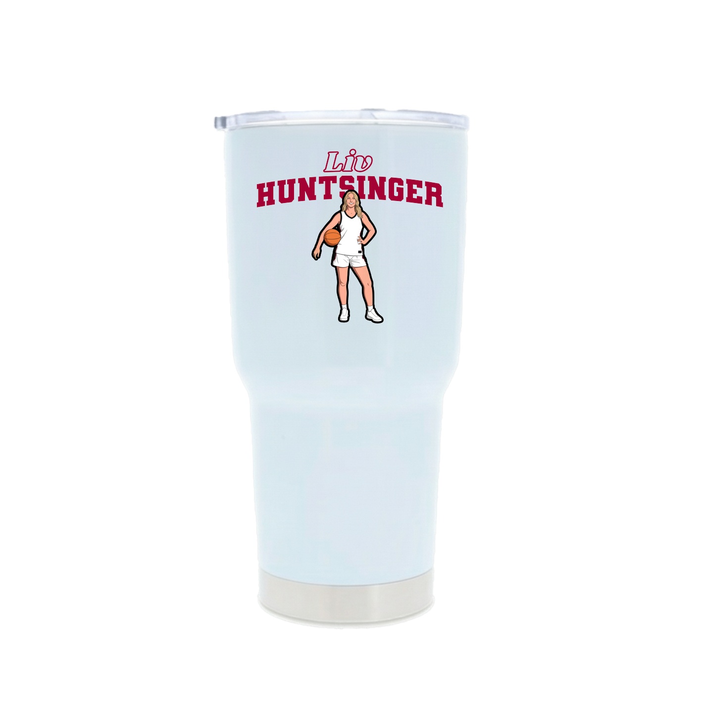 30oz Stainless Steel Tumbler — Name Arch in White