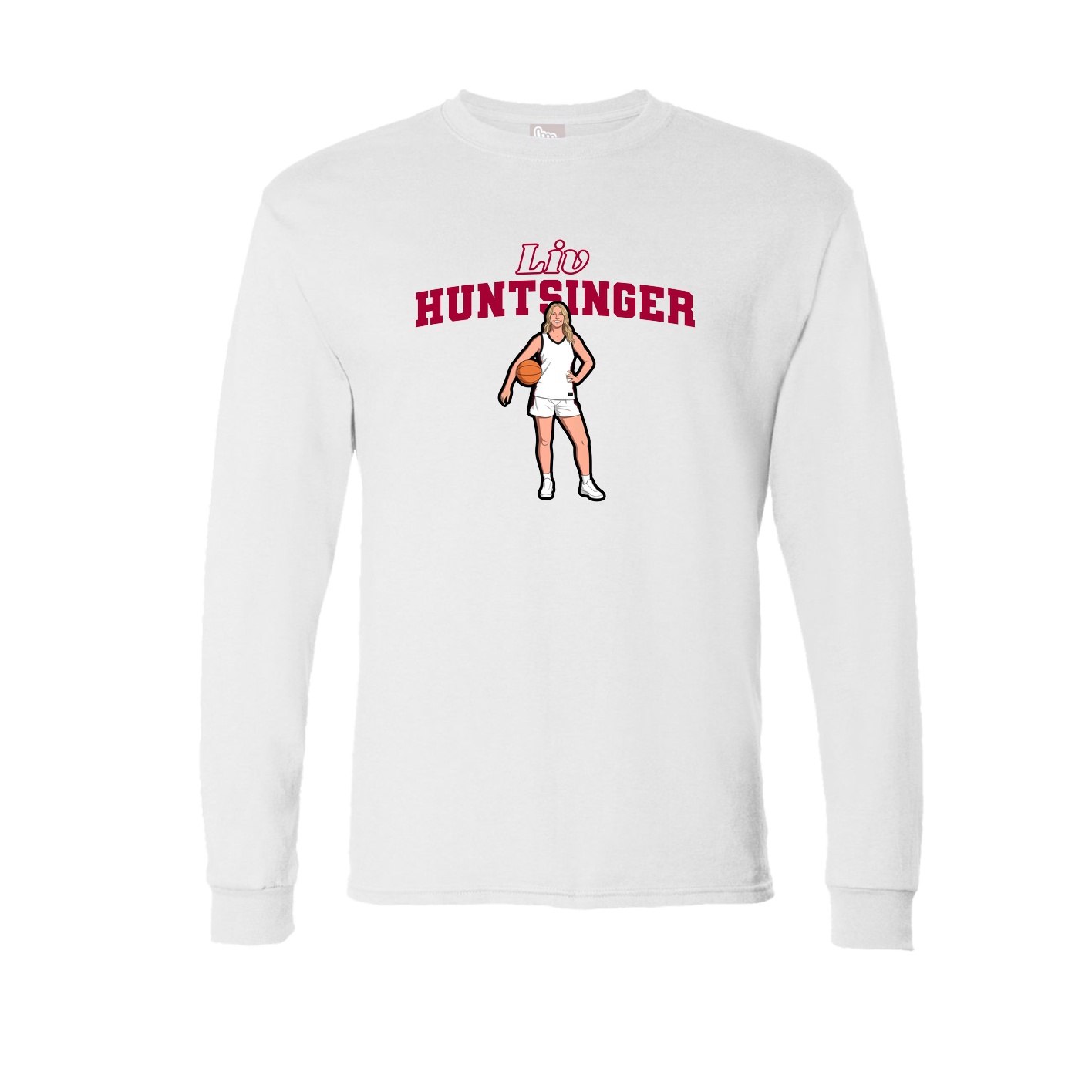 Long Sleeve Tee — Name Arch in White