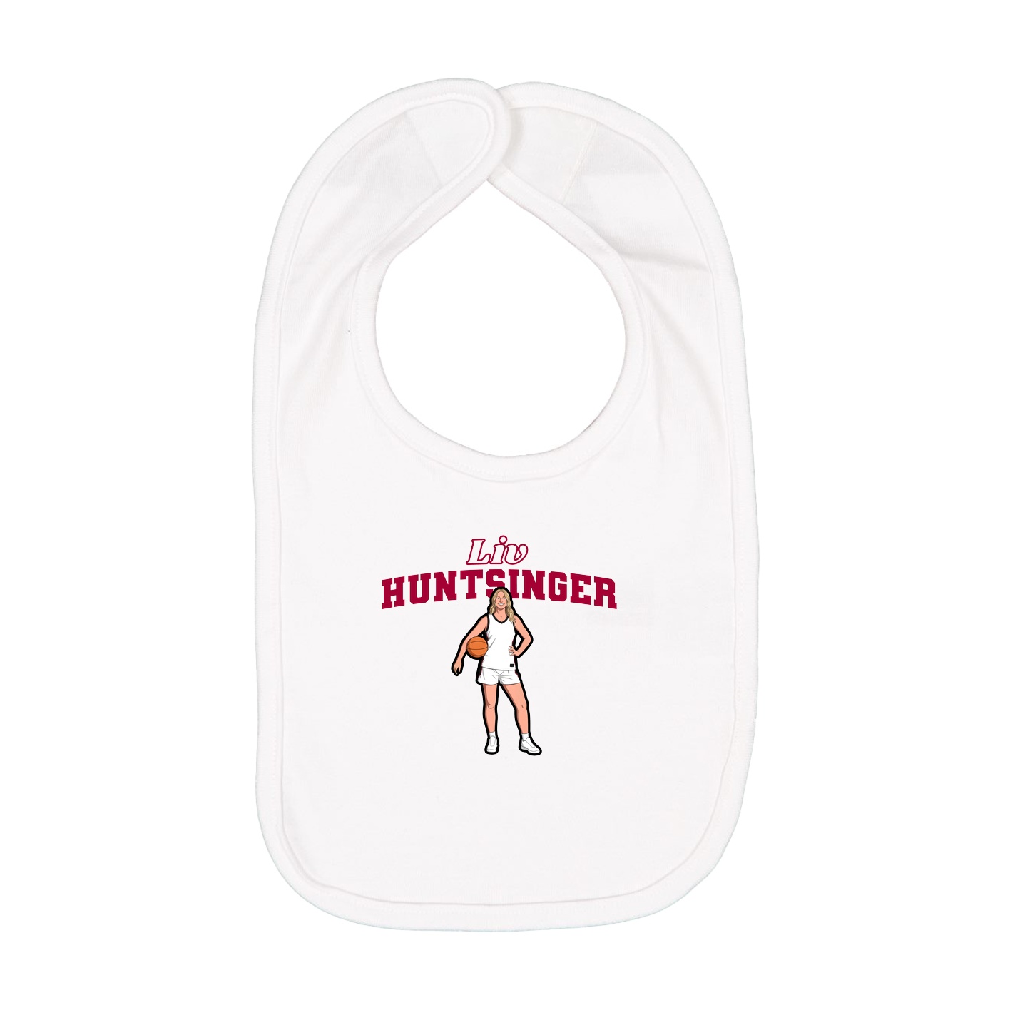 Infant Bib — Name Arch in White