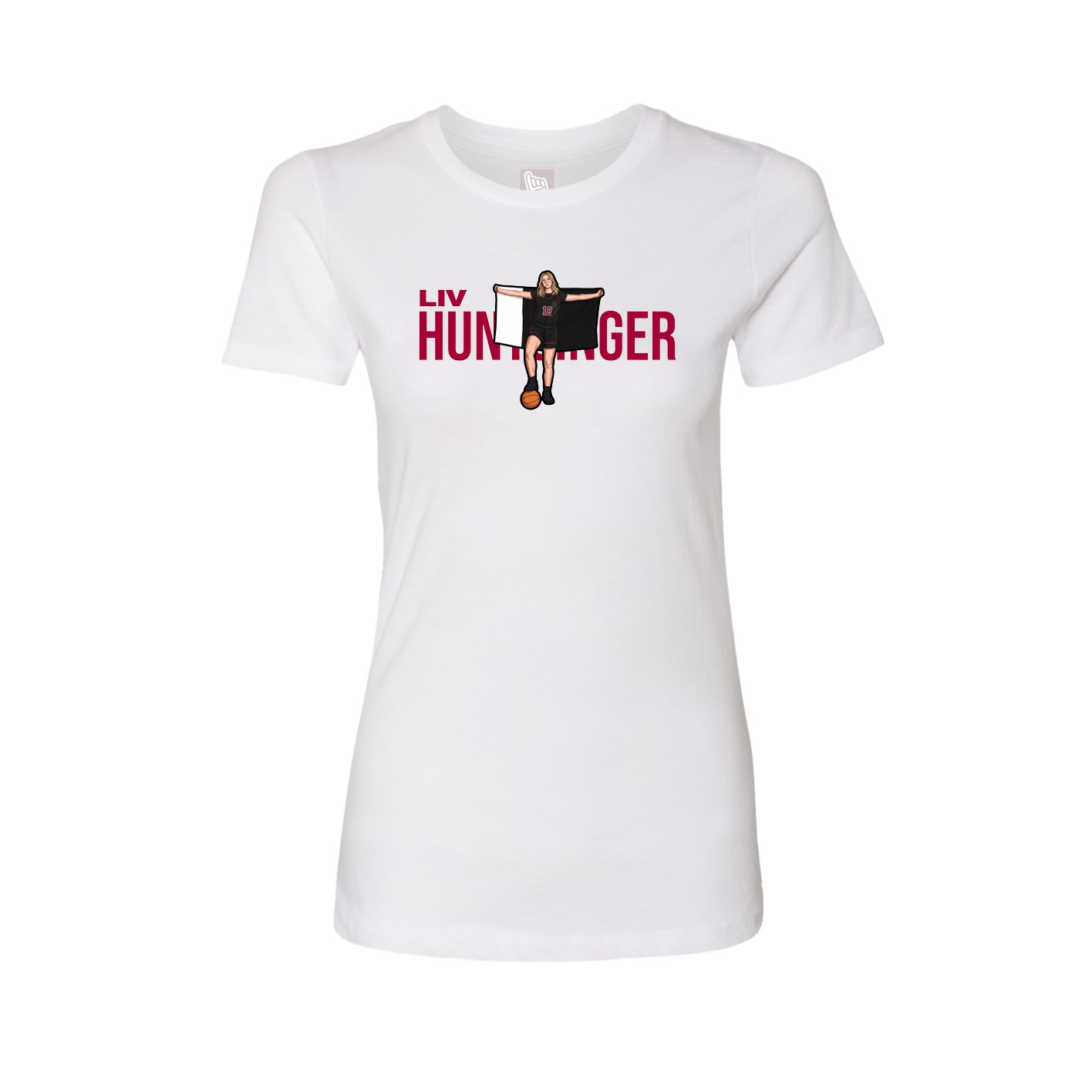Fitted Women's Tee — Player Name in White