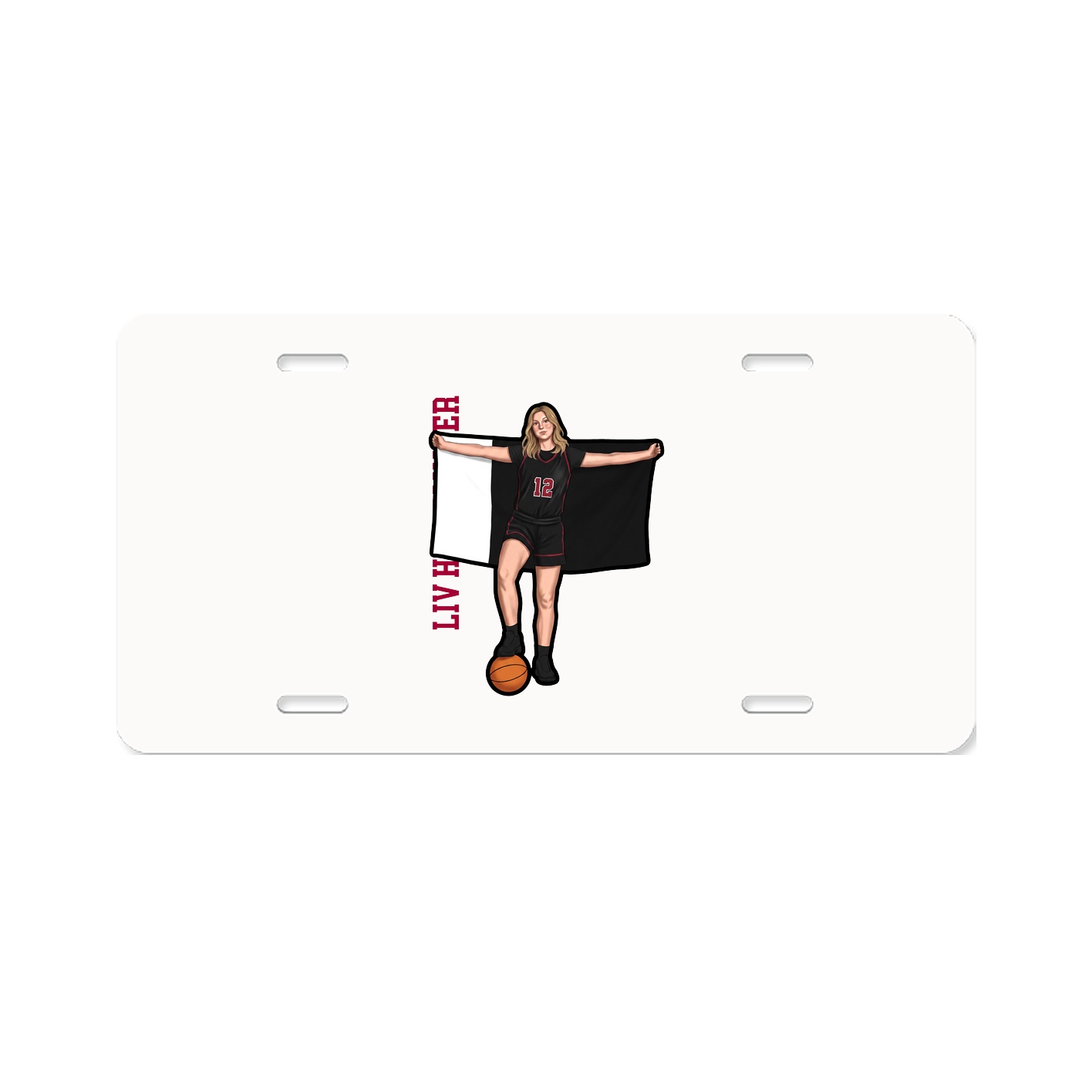 License Plate — Name Vertical in Classic