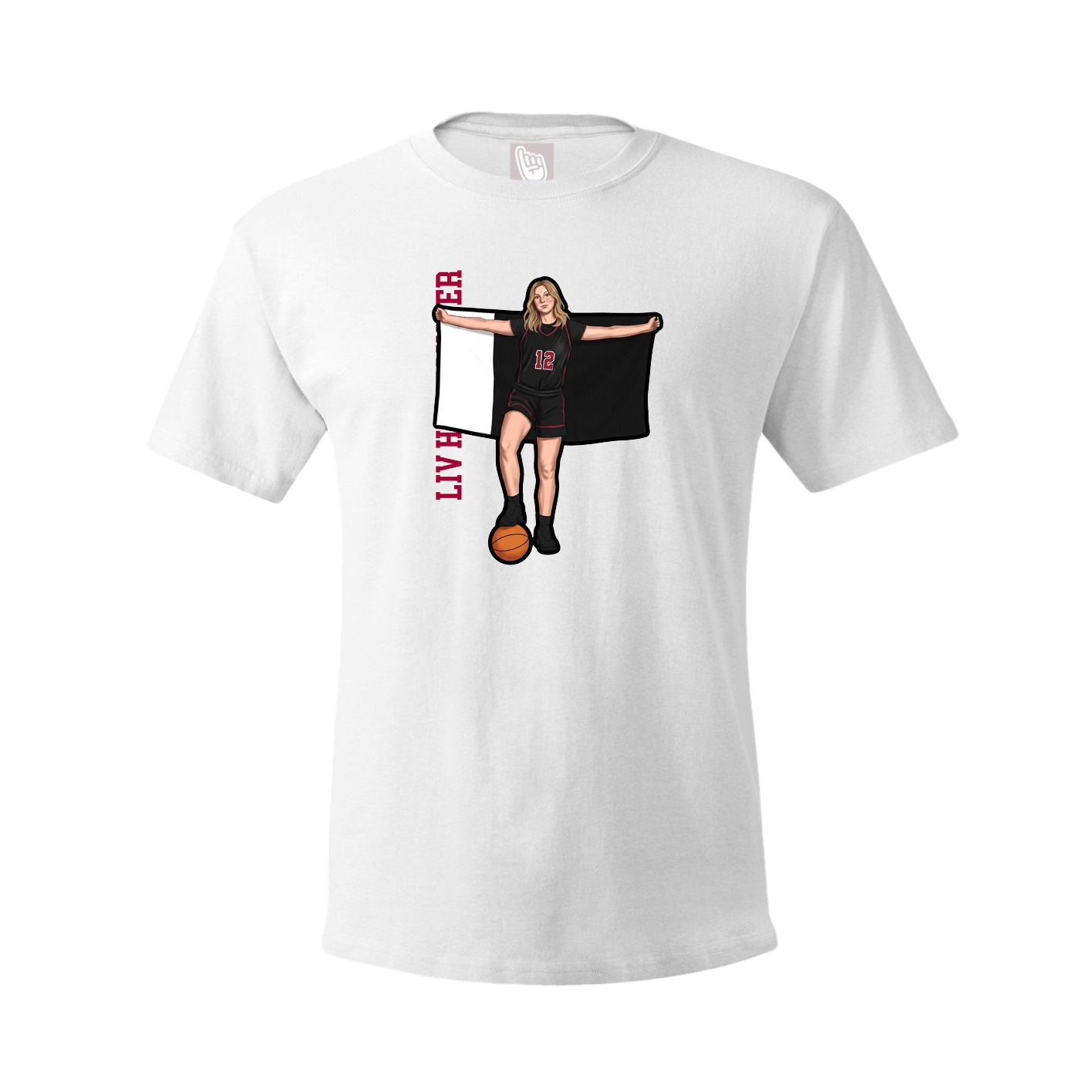 Tee — Name Vertical in White