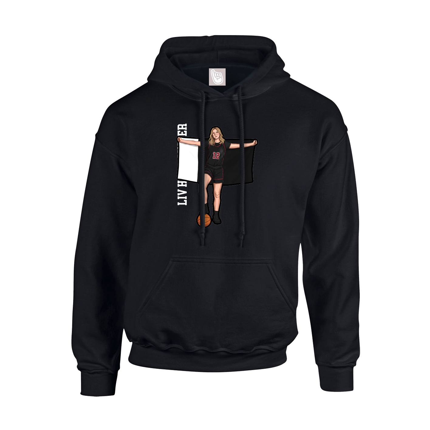 Youth Hoodie — Name Vertical in Black