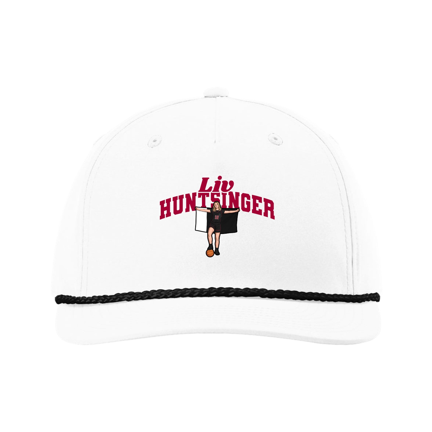 Five-Panel Classic Rope Cap — Signature Arch in White