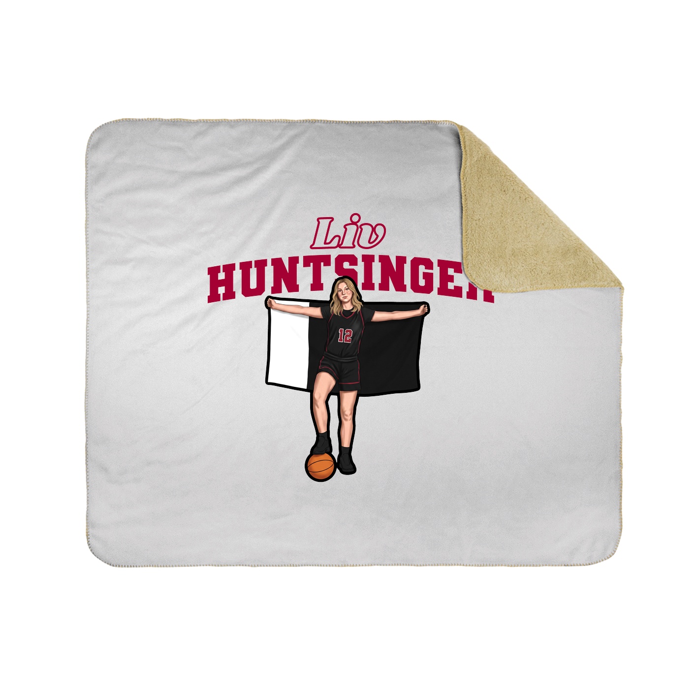 Throw Blanket — Name Arch in White