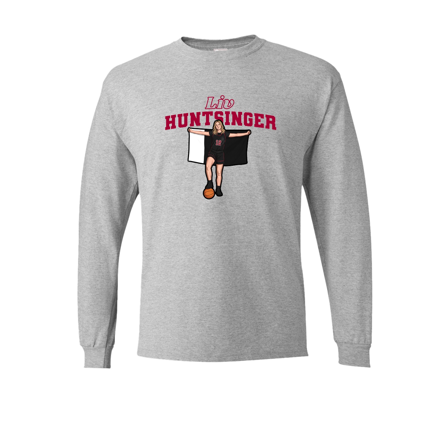 Long Sleeve Tee — Name Arch in Grey