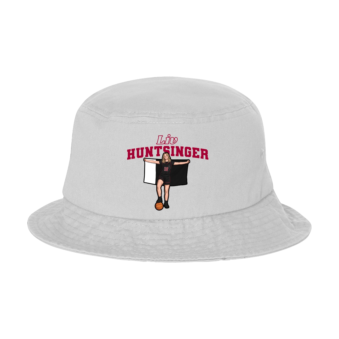 Bucket Cap — Name Arch in White