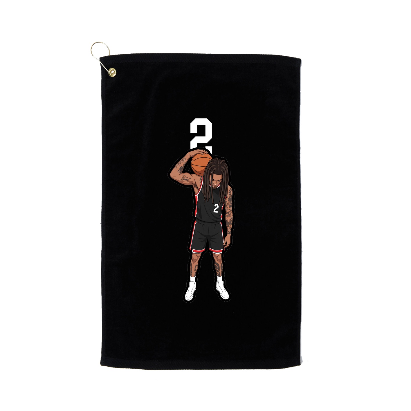 Golf Towel — Number Top in Black