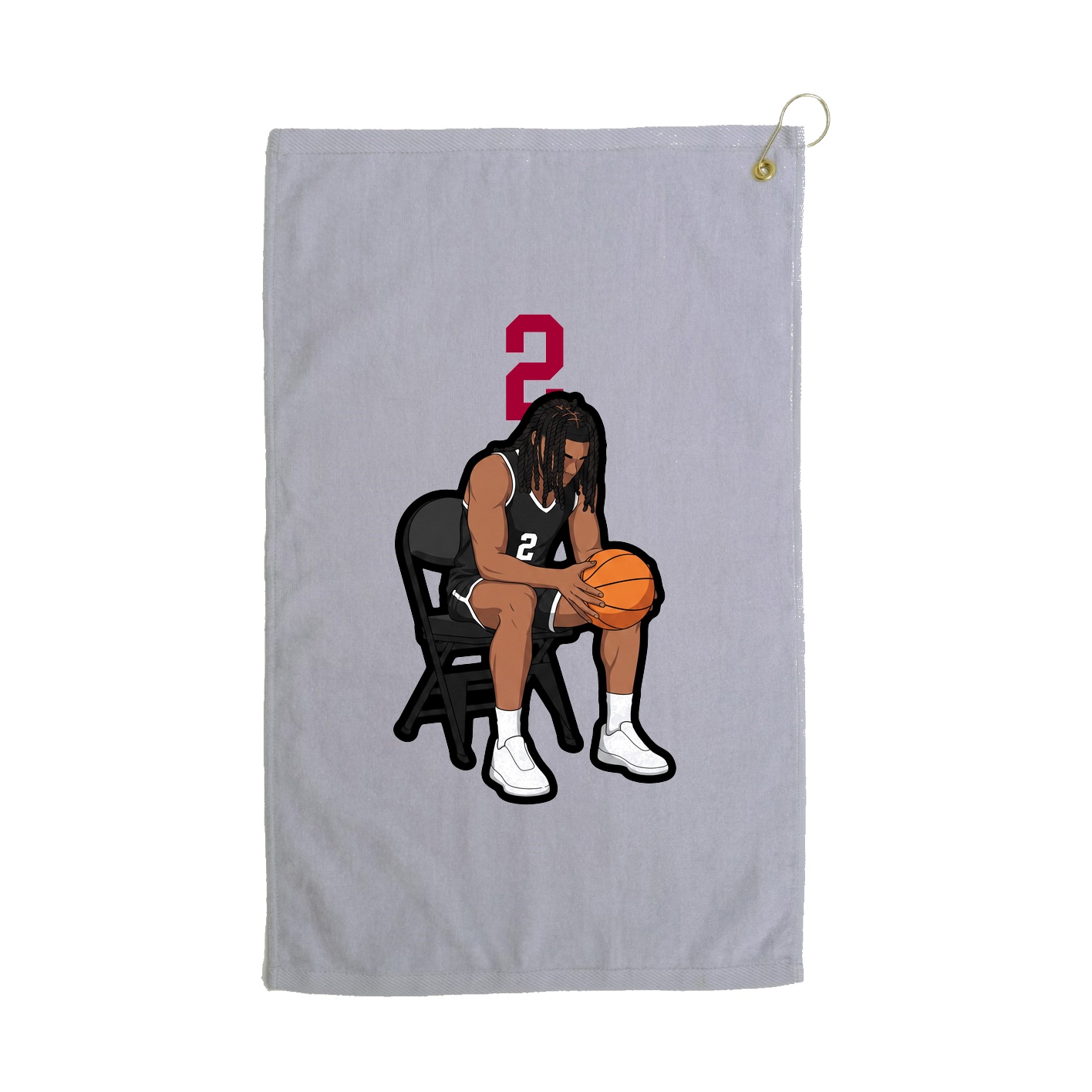 Golf Towel — Number Top in Grey
