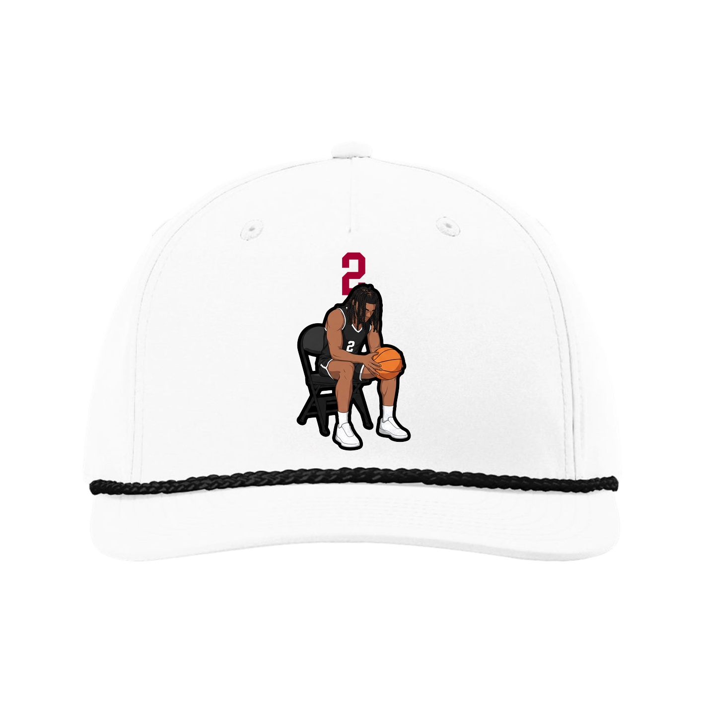 Five-Panel Classic Rope Cap — Number Top in White
