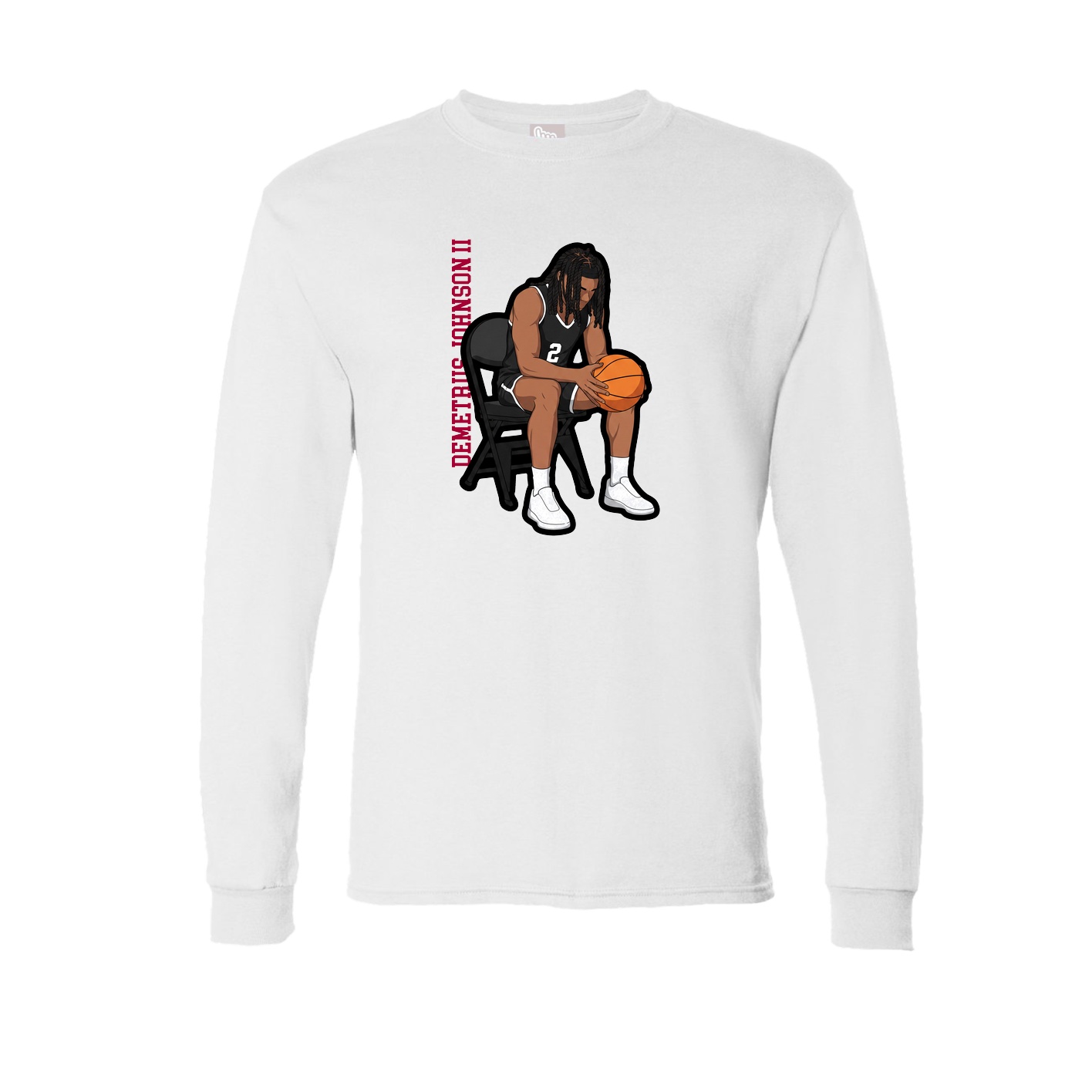 Long Sleeve Tee — Name Vertical in White