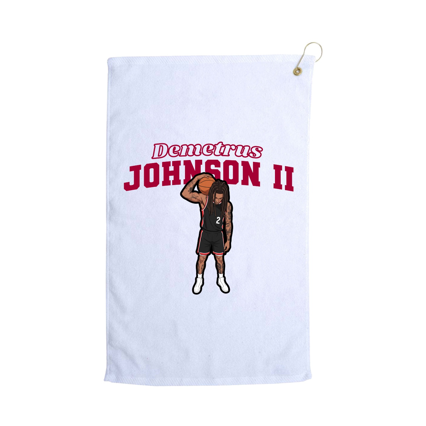 Golf Towel — Name Arch in White