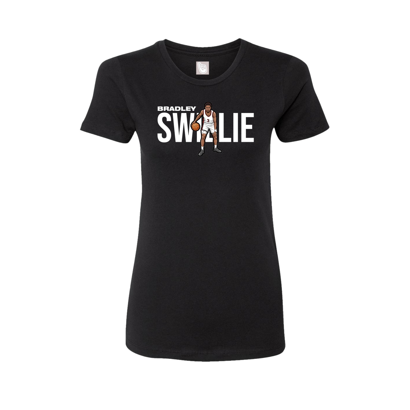 Fitted Women's Tee — Player Name in Black