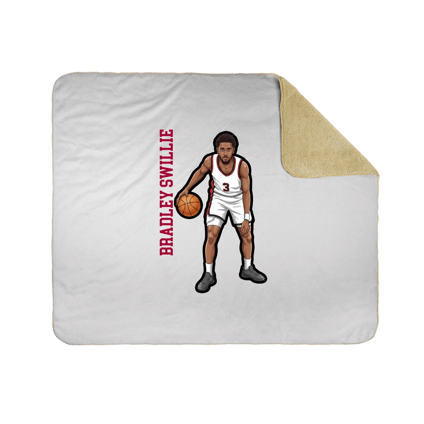 Throw Blanket — Name Vertical in White