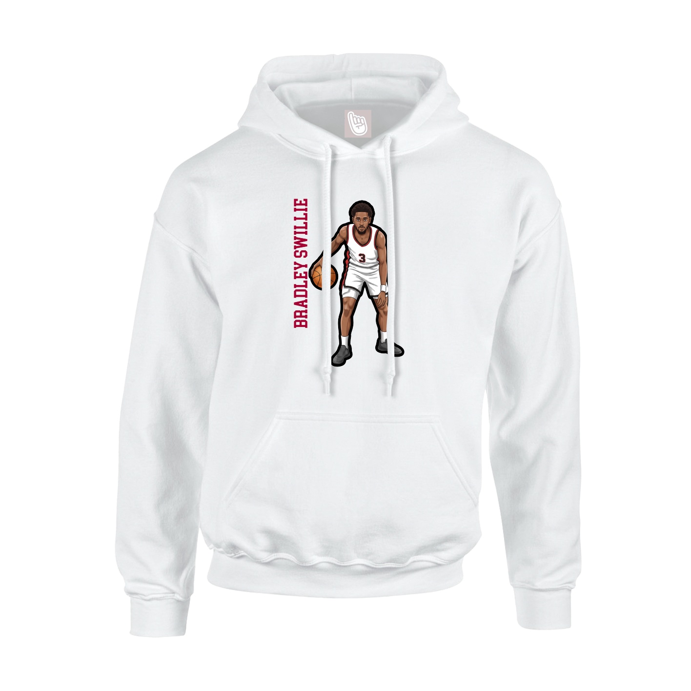 Youth Hoodie — Name Vertical in White