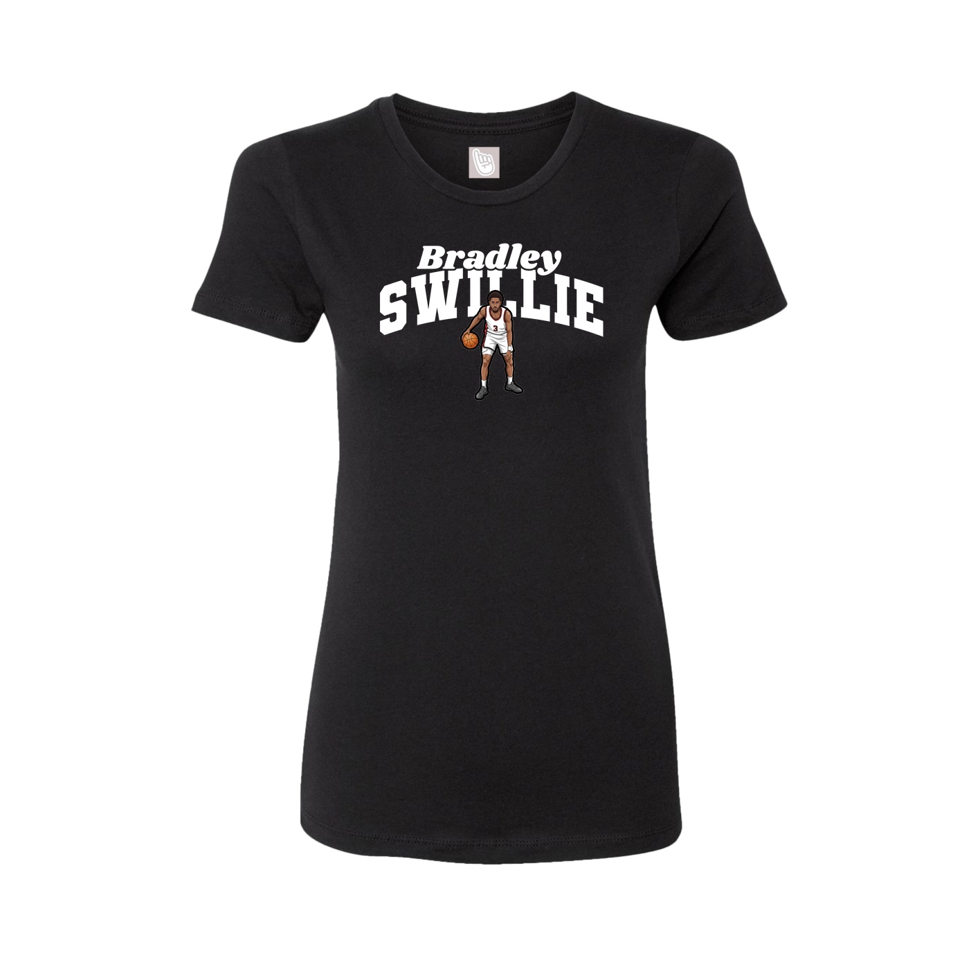 Fitted Women's Tee — Signature Arch in Black