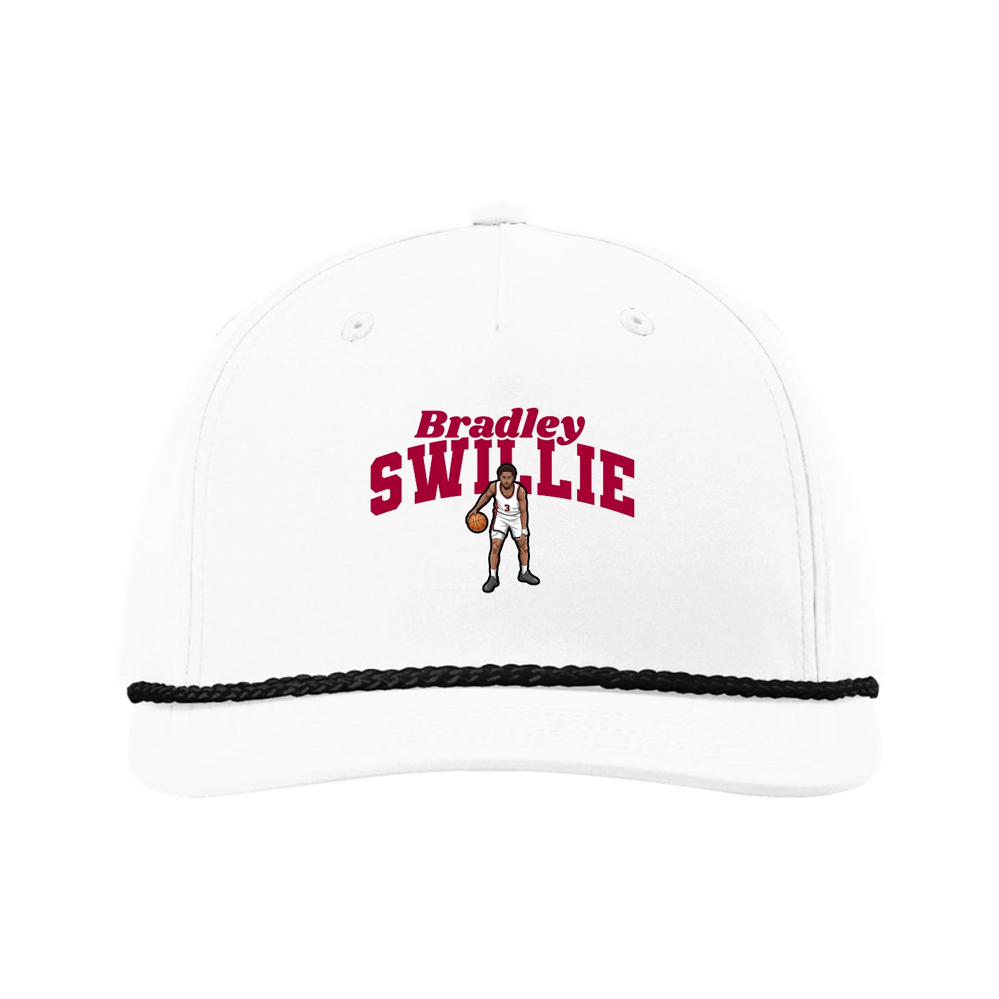 Five-Panel Classic Rope Cap — Signature Arch in White
