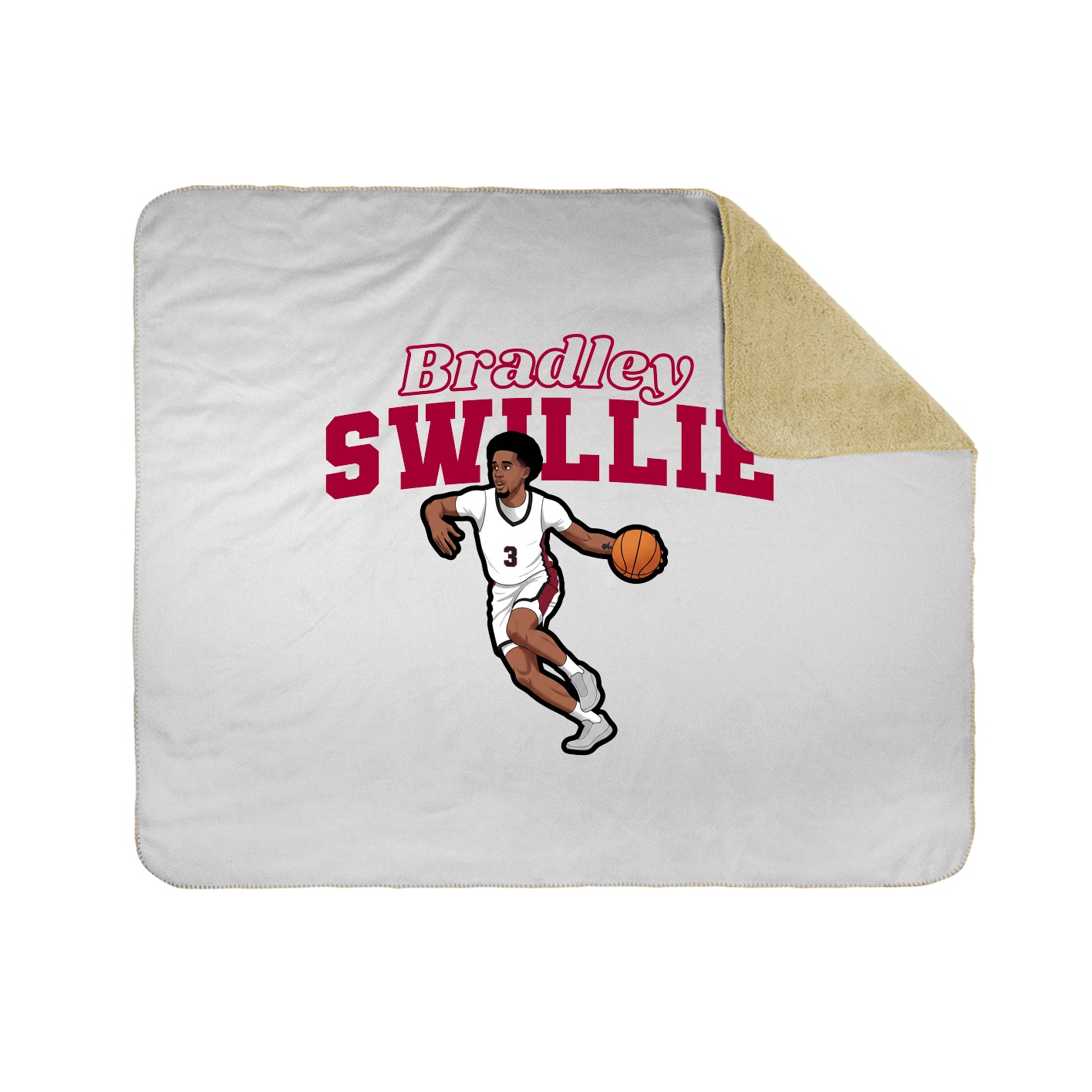 Throw Blanket — Name Arch in White