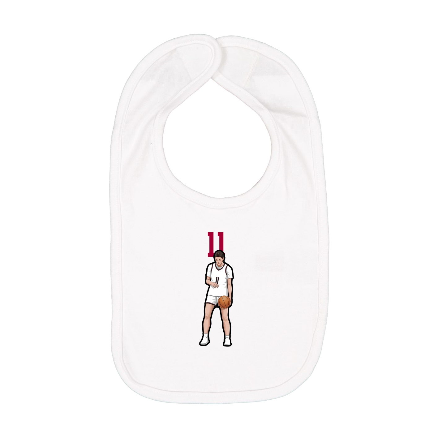 Infant Bib — Number Top in White