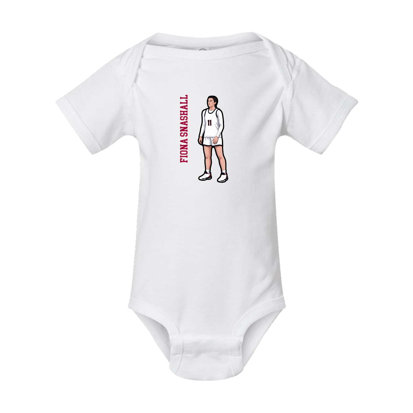 Baby Onesie — Name Vertical in White