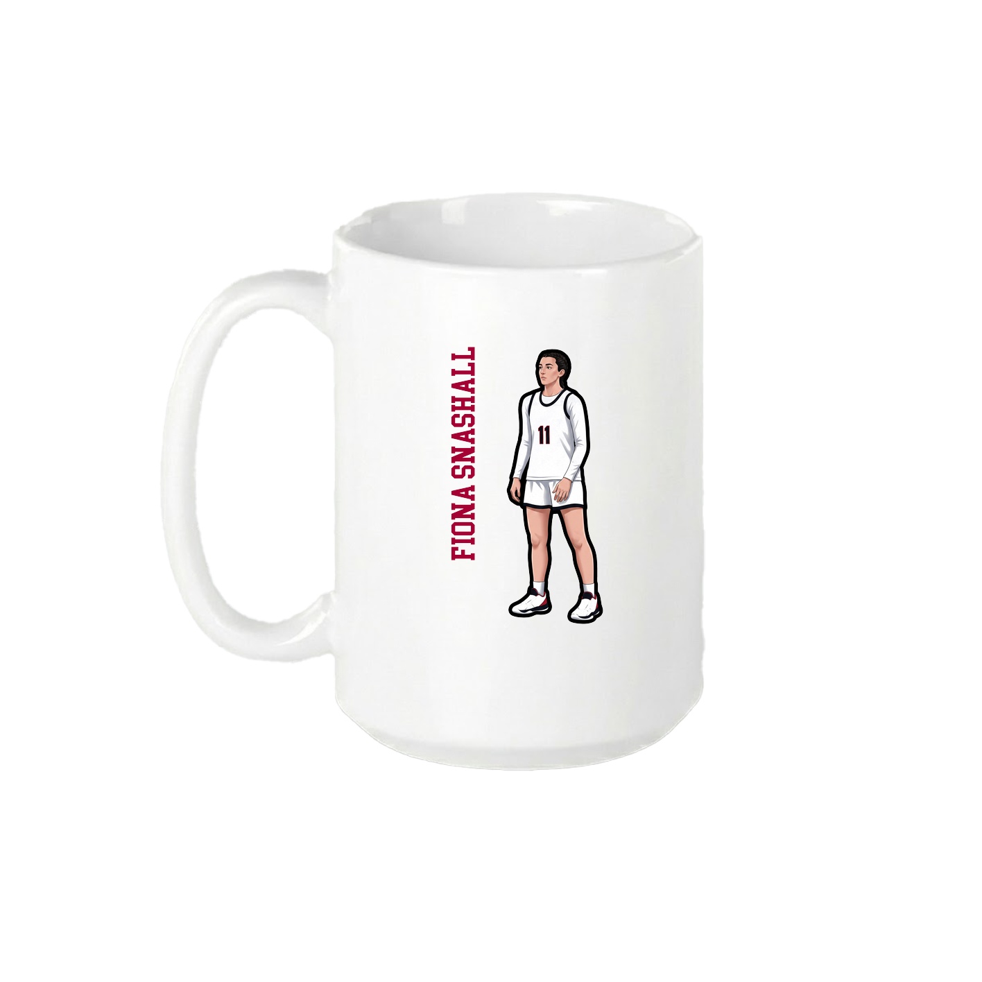 15oz Coffee Mug — Name Vertical in White