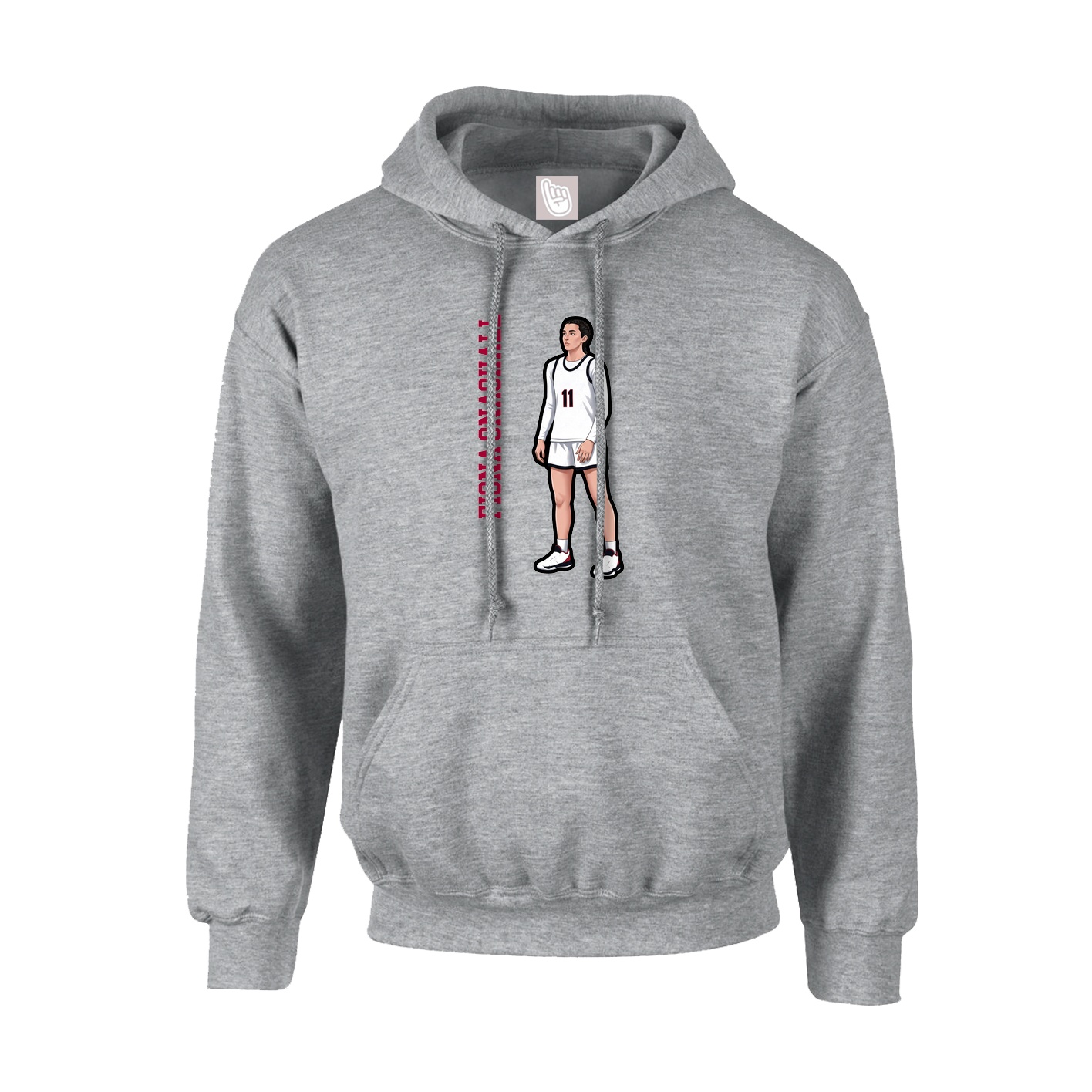 Youth Hoodie — Name Vertical in Grey
