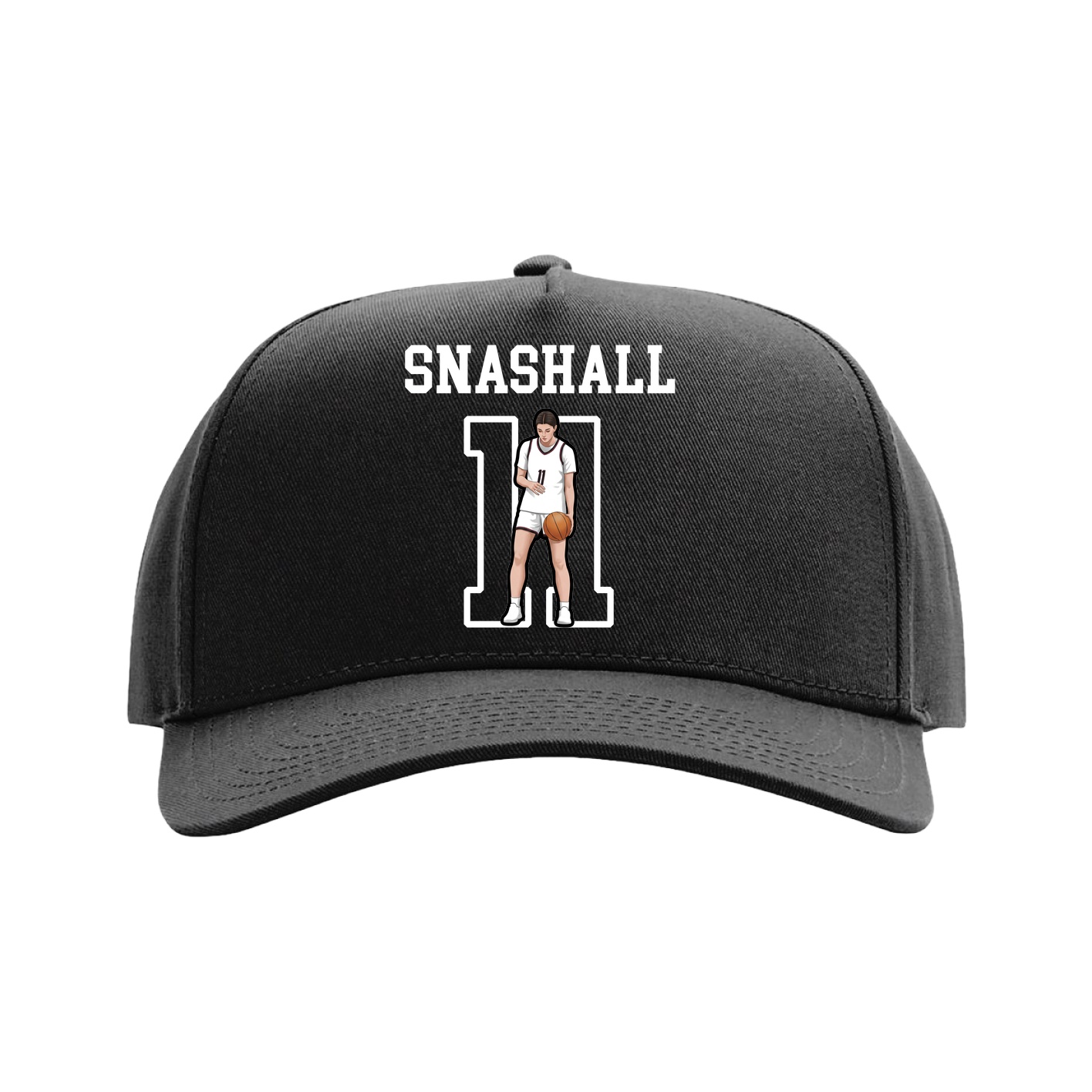 Full Fabric Five-Panel Champ Cap — Shirsey in Black