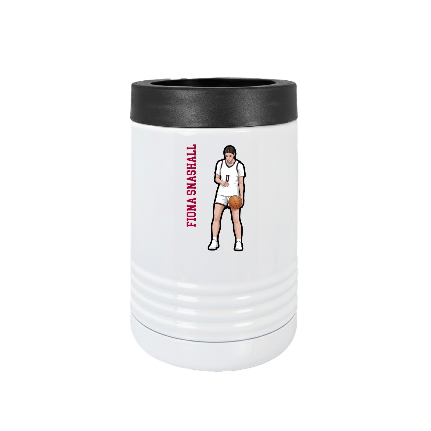Beverage Holder — Name Vertical in White