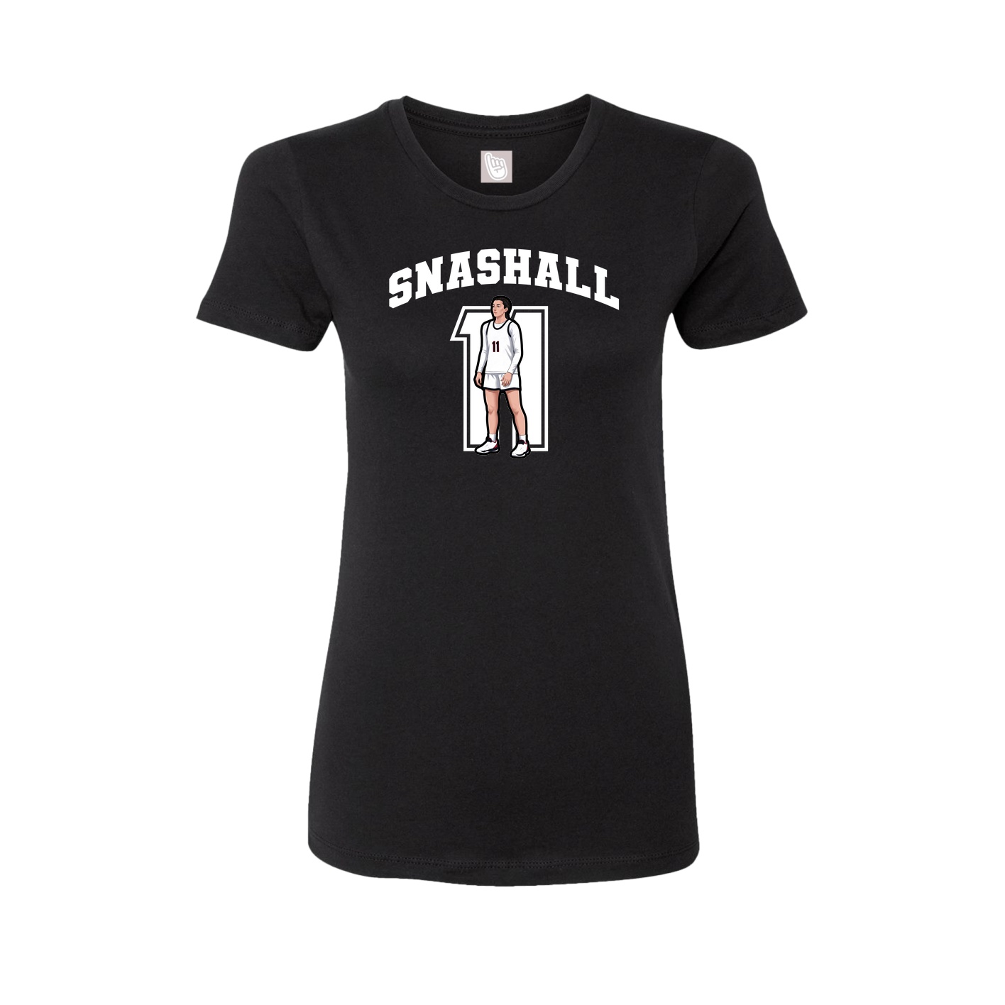 Fitted Women's Tee — Number in Black