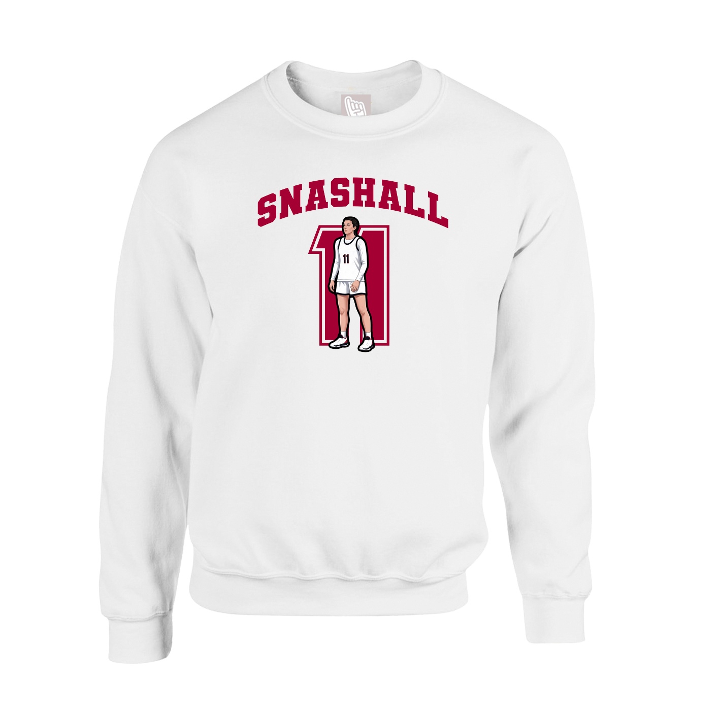Fleece Crew — Number in White