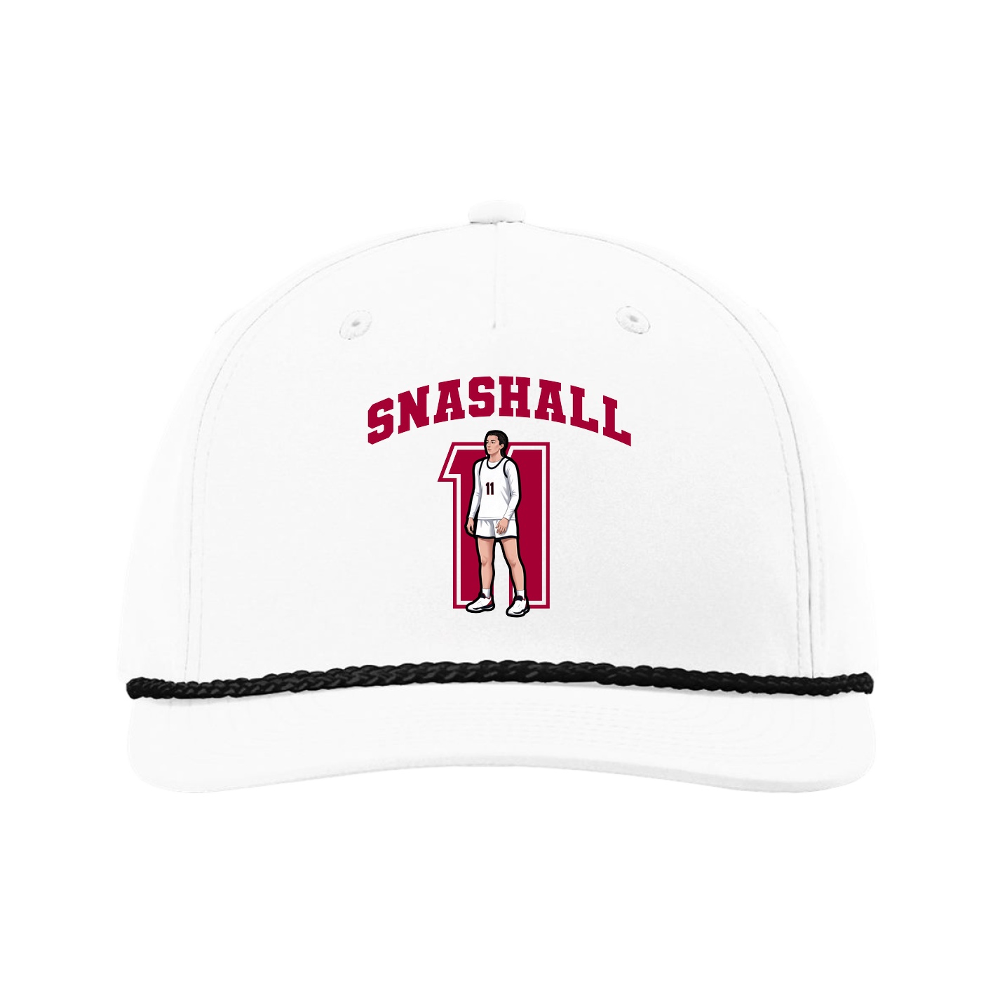 Five-Panel Classic Rope Cap — Number in White