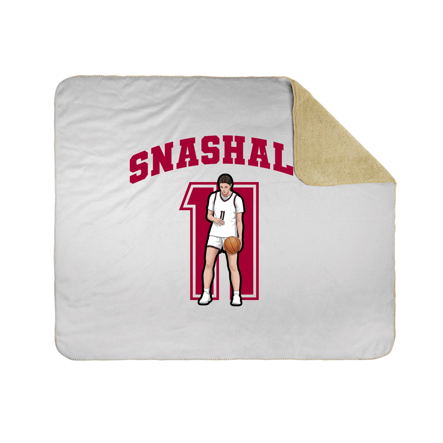 Throw Blanket — Number in White