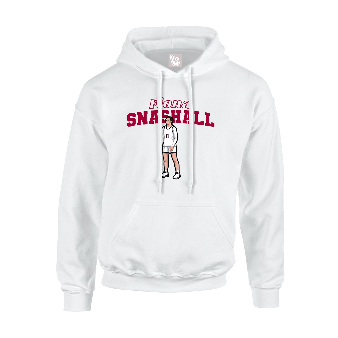 Youth Hoodie — Name Arch in White