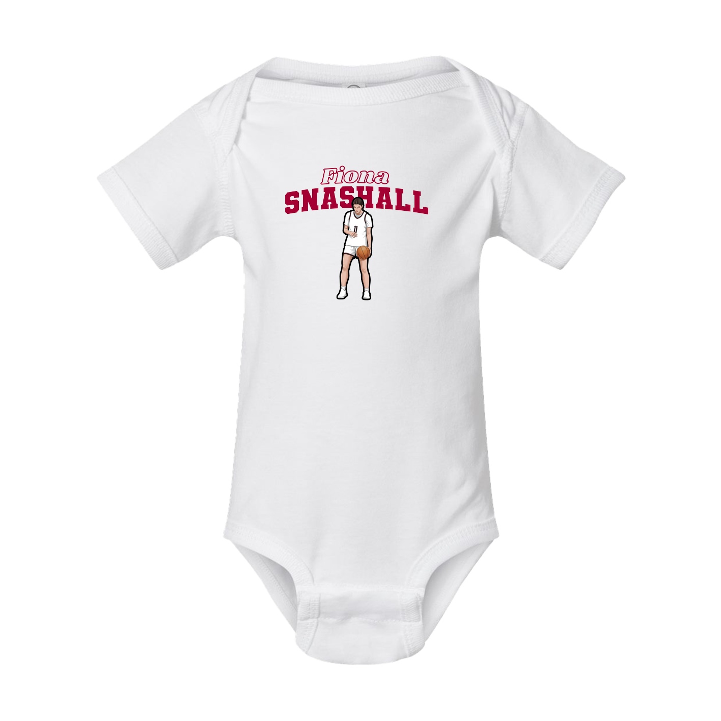 Baby Onesie — Name Arch in White