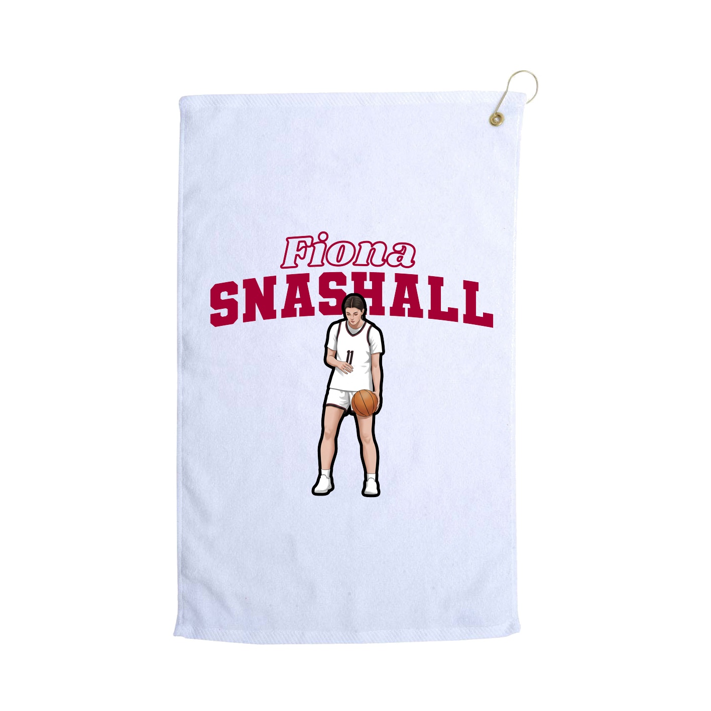 Golf Towel — Name Arch in White