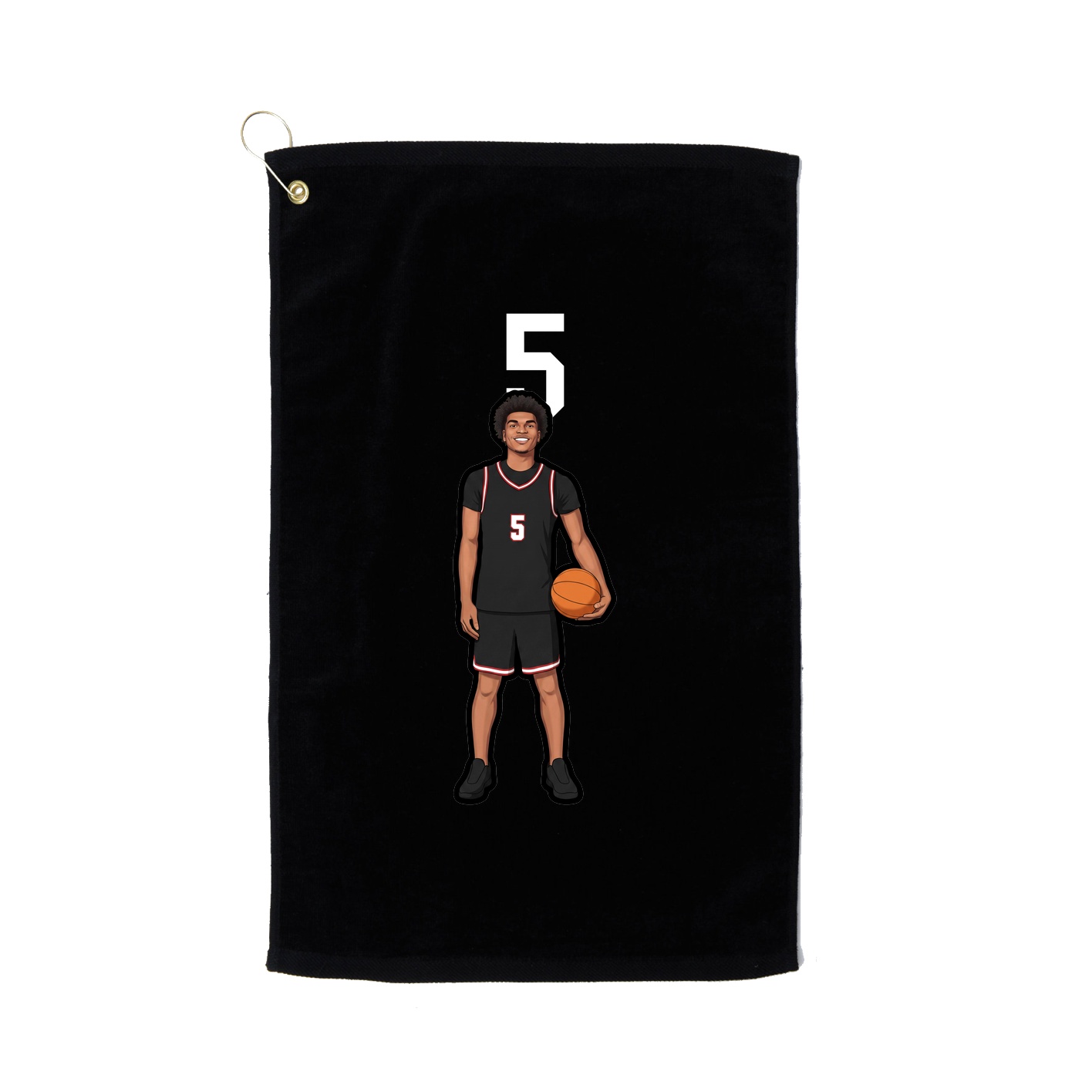 Golf Towel — Number Top in Black