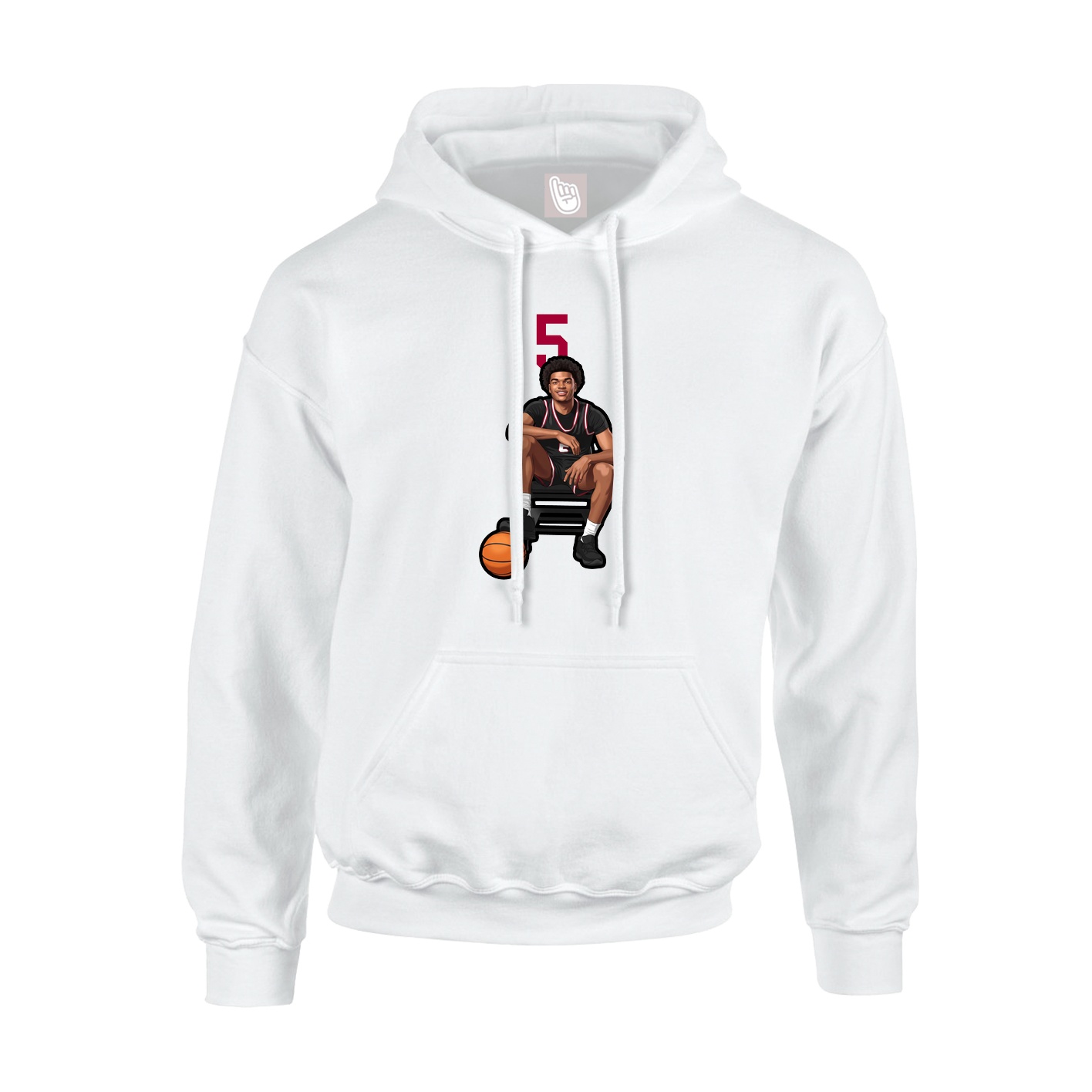 Youth Hoodie — Number Top in White