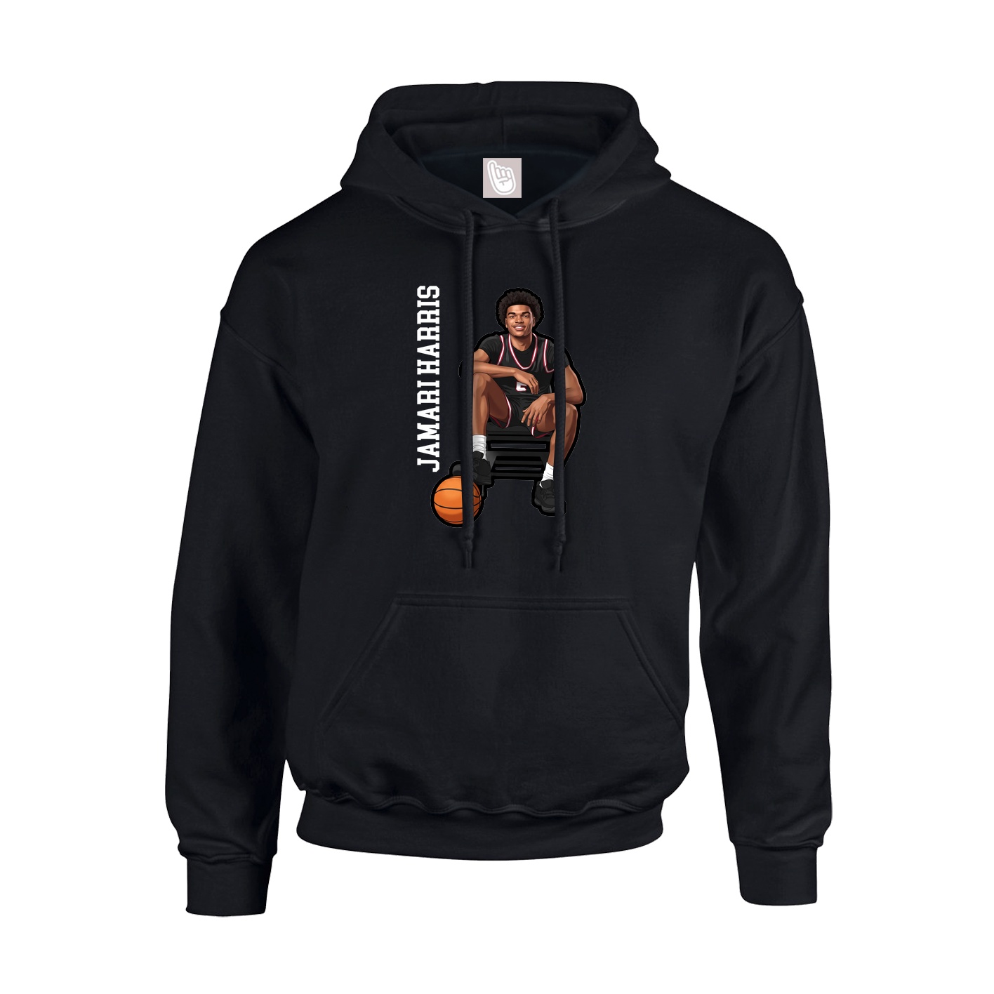 Youth Hoodie — Name Vertical in Black